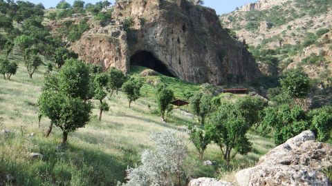 Shanidar Cave photographed in May 2023.  Photo C.O. Hunt