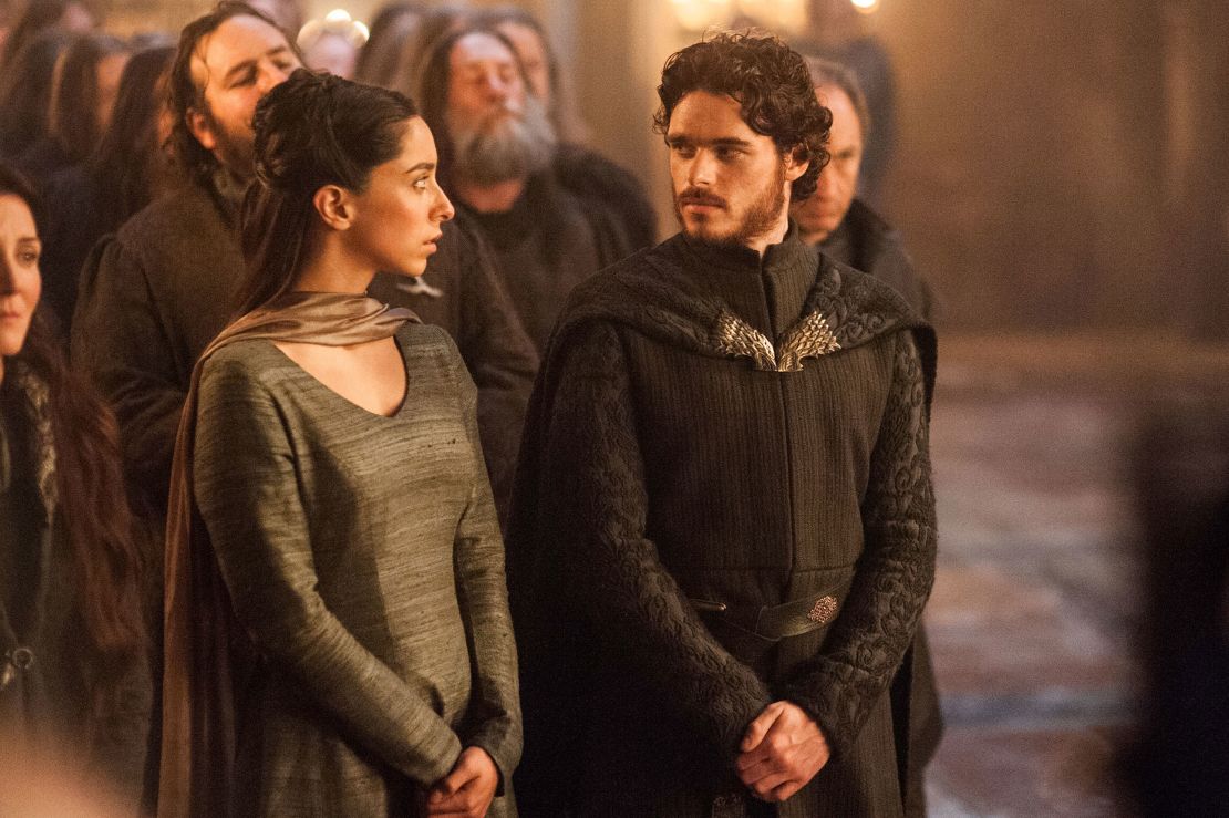 Robb and Talisa Stark, contemplating their Season 3 fate.