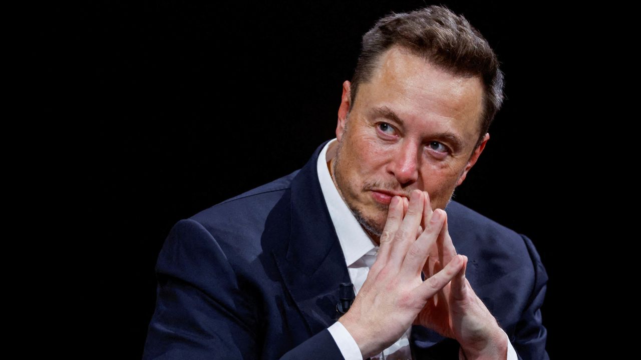 FILE PHOTO: Elon Musk, Chief Executive Officer of SpaceX and Tesla and owner of Twitter, gestures as he attends the Viva Technology conference dedicated to innovation and startups at the Porte de Versailles exhibition centre in Paris, France, June 16, 2023. REUTERS/Gonzalo Fuentes/File Photo