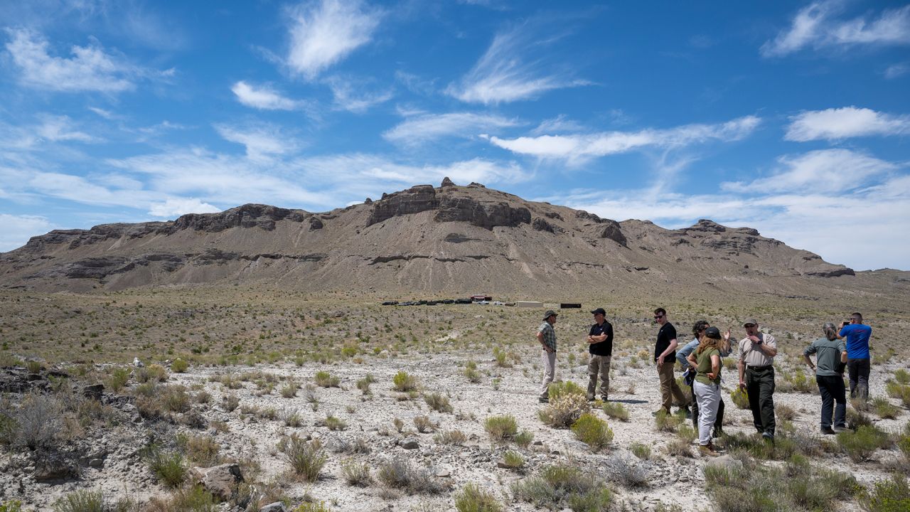 The Department of Defense's Utah Test and Training Range is seen, Monday, July 17, 2023, as recovery teams tour the projected landing ellipse in preparation for the retrieval of the sample return capsule from NASA's OSIRIS-REx mission. The sample was collected from the asteroid Bennu in October 2020 by NASA's OSIRIS-REx spacecraft and will return to Earth on September 24th, landing under parachute at the Utah Test and Training Range. Photo Credit: (NASA/Keegan Barber)