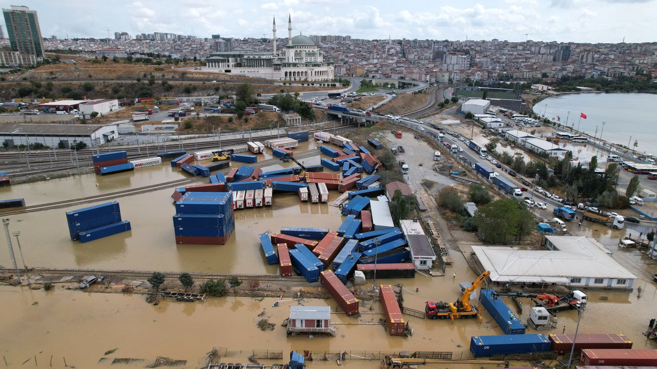 Flooding in Arnavutköy, Başakşehir and Küçükçekmece in Istanbul province, Turkey, on September 6, 2023.
