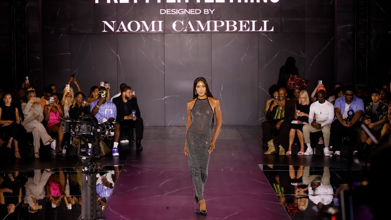 Supermodel Naomi Campbell dazzles in exclusive PrettyLittleThing fast fashion collection unveiling