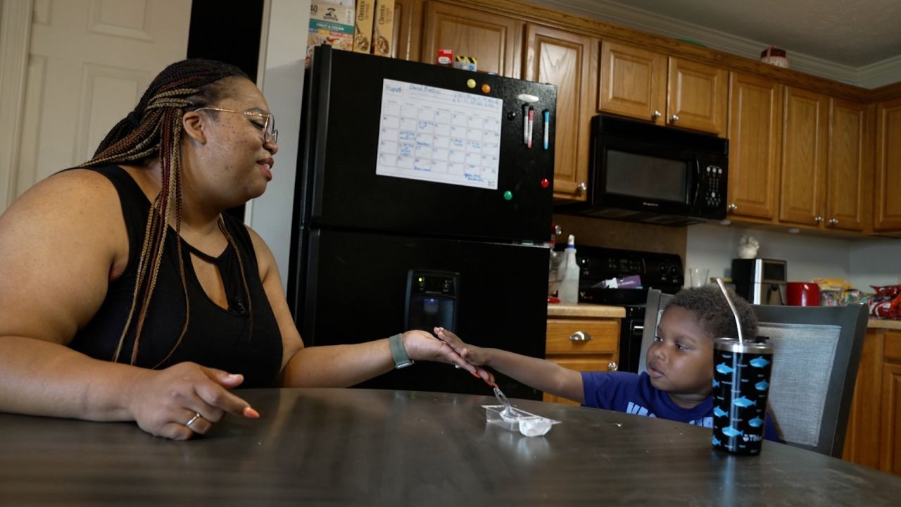 Tonya Dixon plays with her son, Lukas, who was born prematurely at UAMS in 2019.