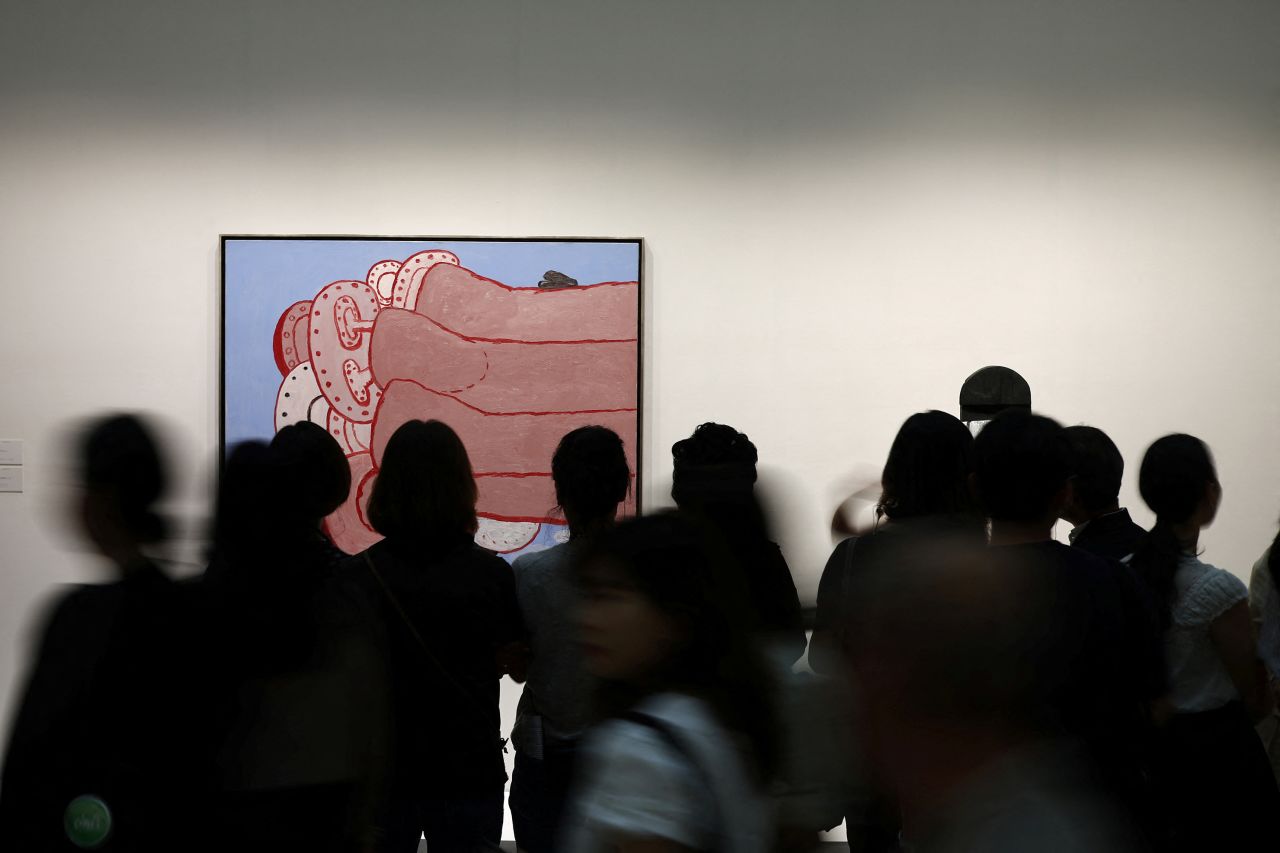 Visitors take a look around at the Frieze art fair in Seoul, South Korea September 6, 2023.  REUTERS/Kim Hong-Ji