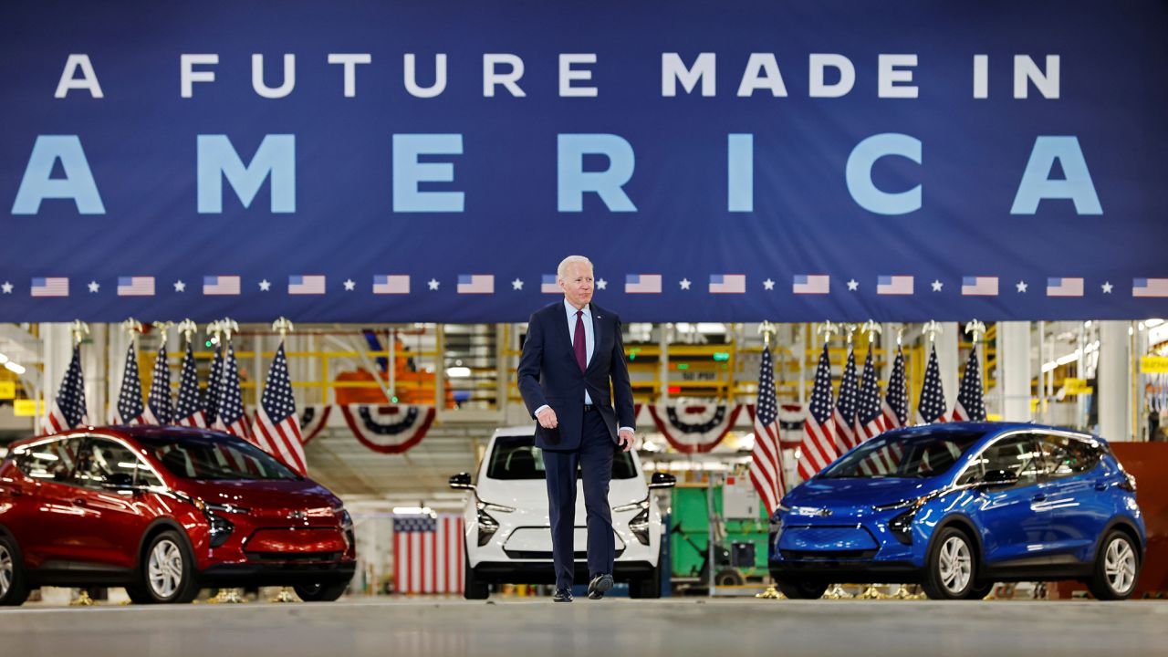 President Joe Biden after touring the General Motors' electric vehicle assembly plant in Detroit in November 2021.