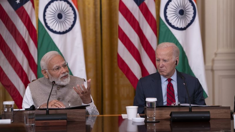 ホワイトハウスはインドがG20サミットに先立って報道機関へのアクセス拡大の要請を拒否したと発表