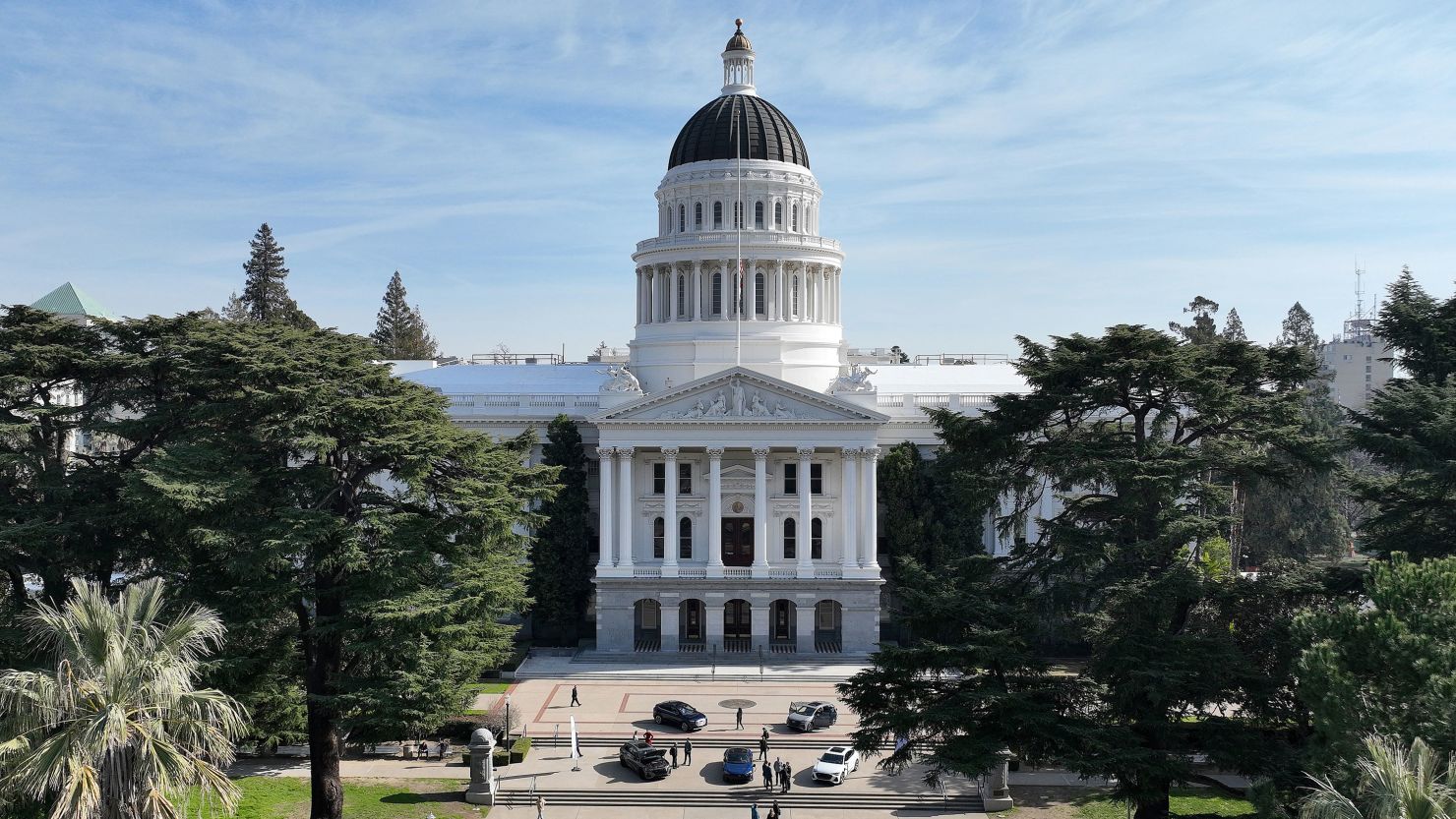 SACRAMENTO, CALIFORNIA - FEBRUARY 01: An aerial view of the California State Capitol on February 01, 2023 in Sacramento, California. (Photo by Justin Sullivan/Justin Sullivan)