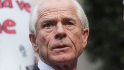 Peter Navarro, adviser to former U.S. President Donald Trump, faces reporters after he was convicted of contempt of Congress for refusing to cooperate with the House of Representatives committee investigating the January 6, 2021 attack on the Capitol, following his trial at U.S. District Court in Washington, U.S., September 7, 2023. REUTERS/Leah Millis