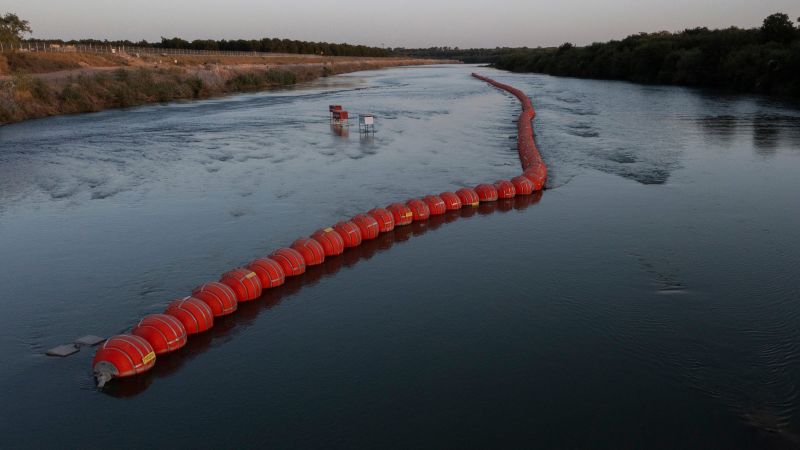 Federal appeals court says Texas’ floating barriers can remain in Rio Grande for now