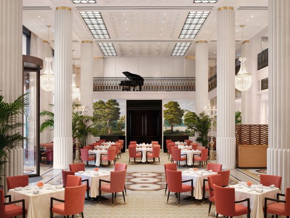 <strong>Opulent architecture: </strong>Afternoon tea is served in the stunning lobby restaurant The Lobby, which features hand painted murals and crystal chandeliers.