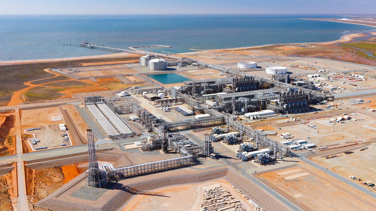 A general view of Chevron's Wheatstone LNG facility in Pilbara coast, Western Australia, as seen in this undated handout  image  obtained by Reuters on September 8, 2023.    Chevron/Handout via REUTERS    THIS IMAGE HAS BEEN SUPPLIED BY A THIRD PARTY.  MANDATORY CREDIT. NO RESALES. NO ARCHIVES