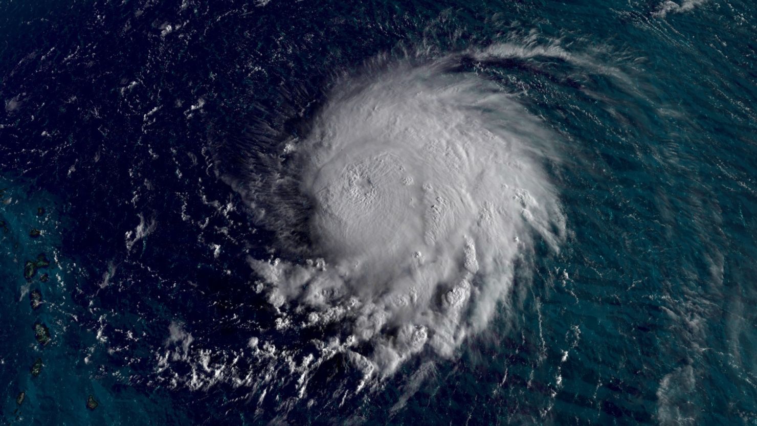 Hurricane Lee seen on satellite at Category 5 strength.