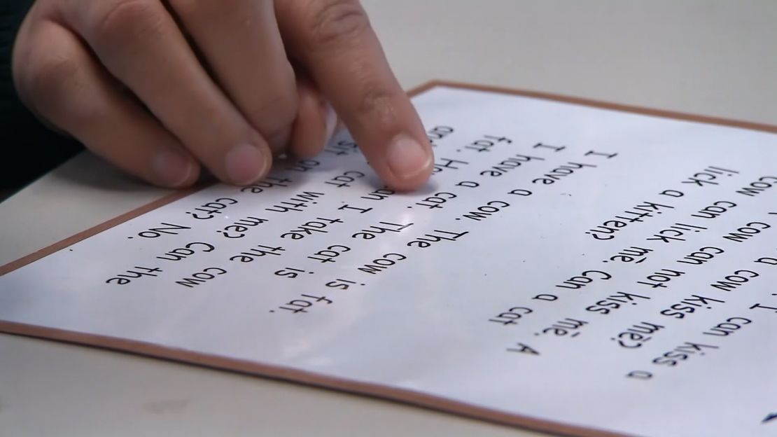 A student practices their reading at a school in Knoxville, Tennessee, in May 2023.