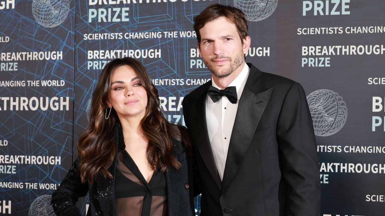 Mila Kunis and Ashton Kutcher arrive for the Ninth Breakthrough Prize Ceremony at the Academy Museum of Motion Pictures in Los Angeles, California, U.S., April 15, 2023. REUTERS/Aude Guerrucci
