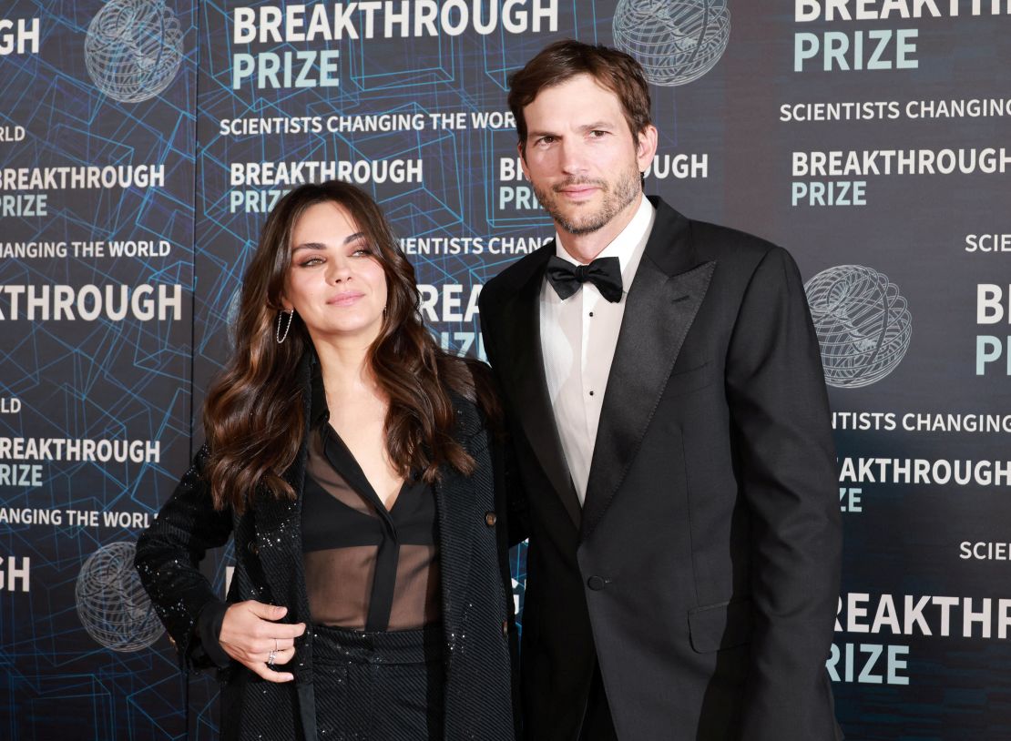 Mila Kunis and Ashton Kutcher arrive for the Ninth Breakthrough Prize Ceremony at the Academy Museum of Motion Pictures in Los Angeles, California, U.S., April 15, 2023. REUTERS/Aude Guerrucci