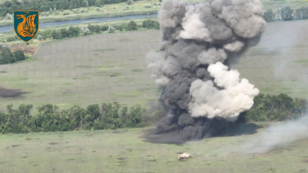 Plumes of smoke erupt as Ukrainian unit breach mine defences as part of a southern counteroffensive, near Hulyaipole, in Zaporizhzhia region, Ukraine, in this screen grab obtained from a handout video released on August 27, 2023. /Handout via REUTERS    THIS IMAGE HAS BEEN SUPPLIED BY A THIRD PARTY. MANDATORY CREDIT. DO NOT OSCURE LOGO.