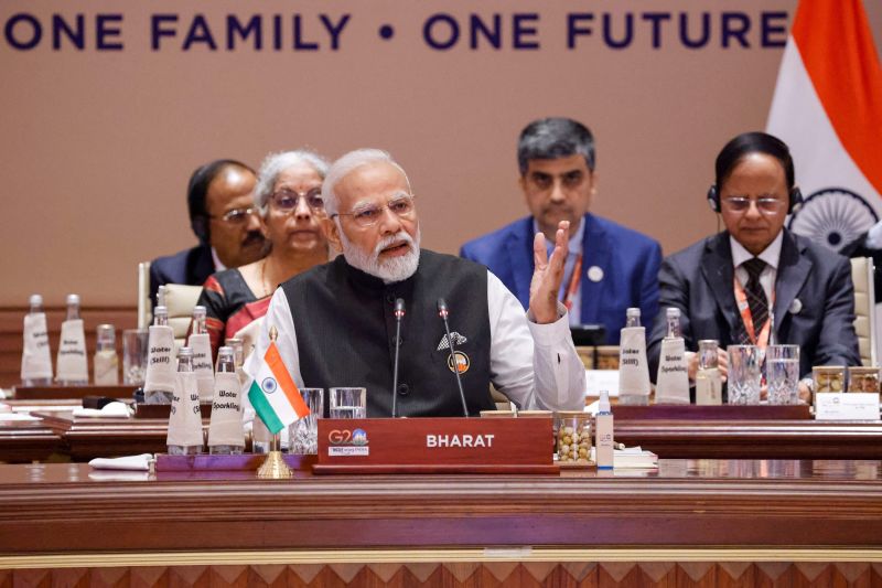 What's in a name? India's Modi sits behind 'Bharat' placard at G20 summit |  CNN