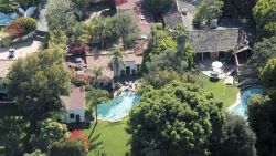 An aerial view of the house where actress Marilyn Monroe died is seen on July 26, 2002 in Brentwood, California.  This year marks the 40th anniversary of Monroe's death.  The actress, famous for such films as "The Seven Year Itch" and "Some Like It Hot," was found dead on August 5, 1962 in her Brentwood, California home of a drug overdose.