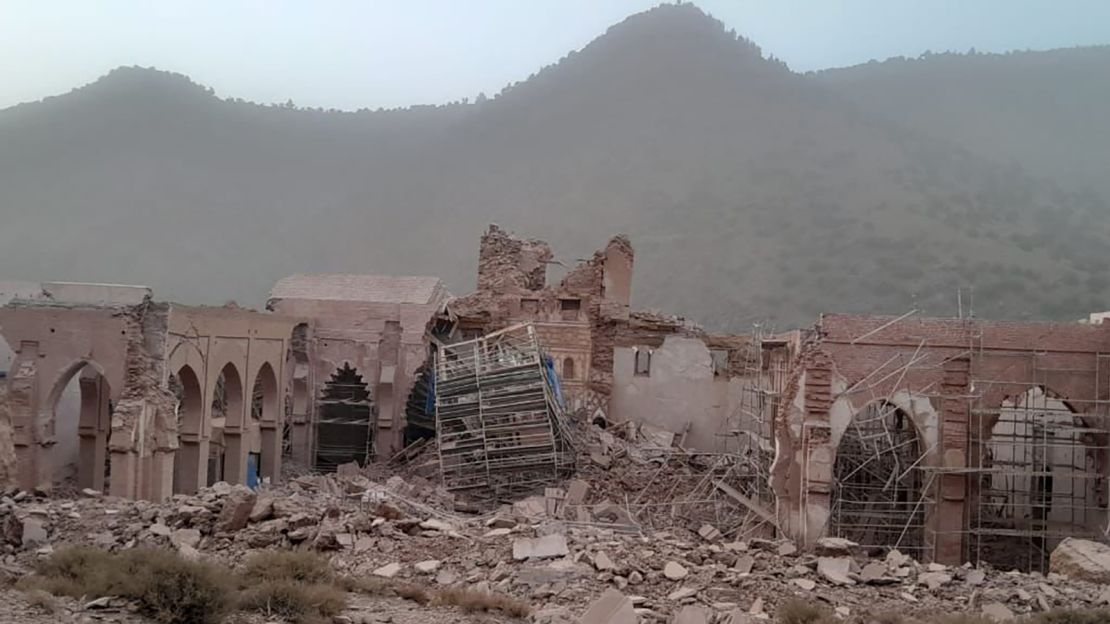 Images show the extent of the damage left by the earthquake on the 12th century Tinmal Mosque, a significant example of the Almohad architecture. 