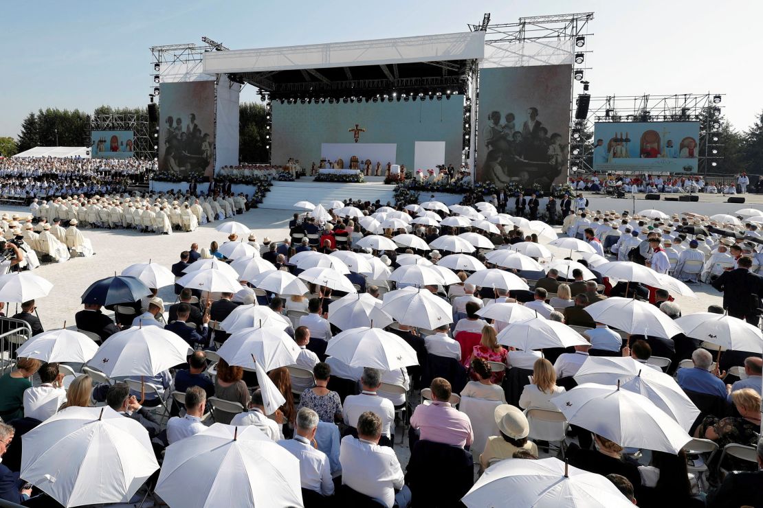 The Pope initiated a round of applause for the family from pilgrims gathered in St Peter's Square to hear his Angelus message.