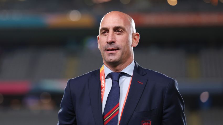 AUCKLAND, NEW ZEALAND - AUGUST 15: Luis Rubiales, President of the Royal Spanish Football Federation looks on prior to the FIFA Women's World Cup Australia & New Zealand 2023 Semi Final match between Spain and Sweden at Eden Park on August 15, 2023 in Auckland / Tāmaki Makaurau, New Zealand. (Photo by Maja Hitij - FIFA/FIFA via Getty Images)