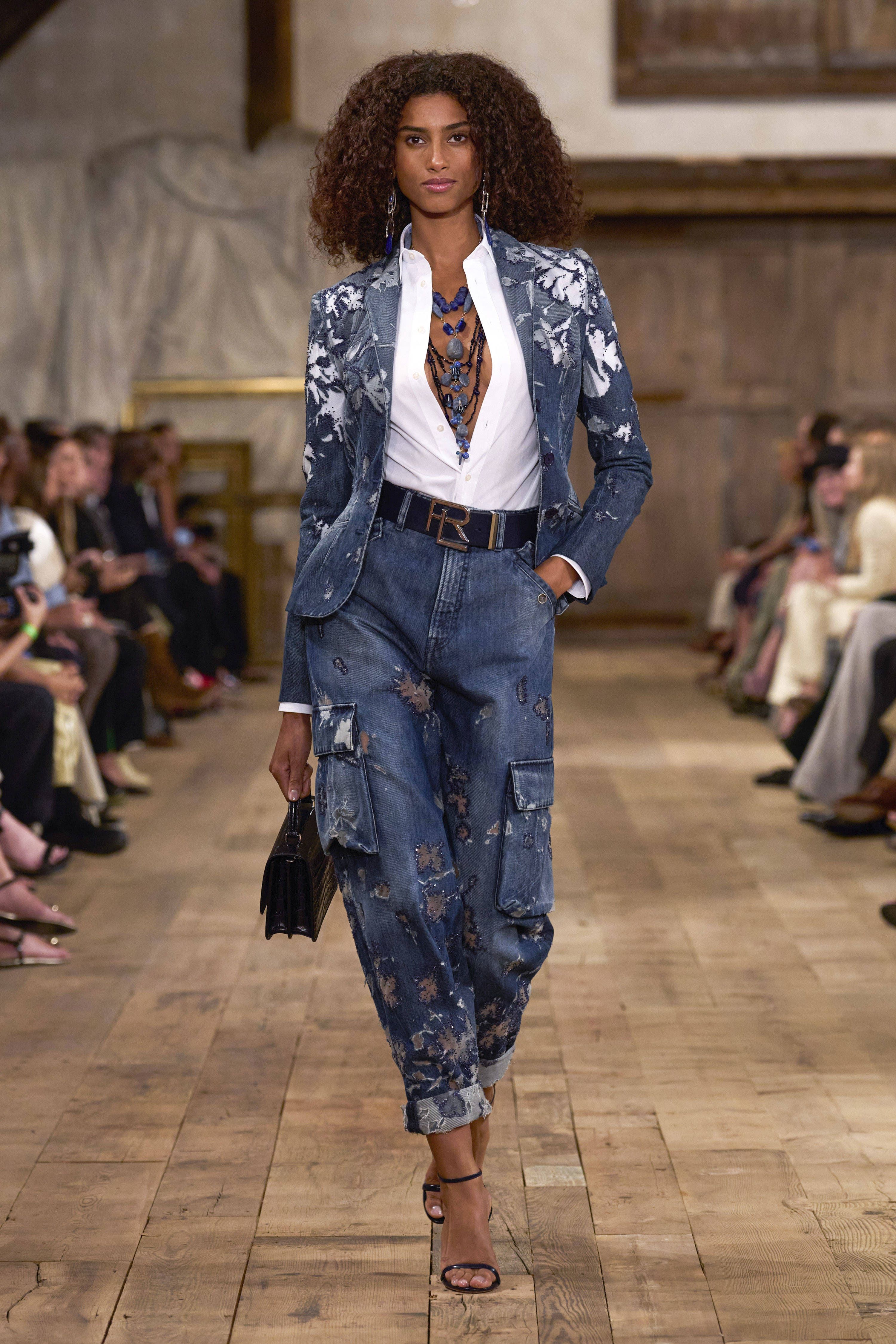 Mandatory Credit: Photo by courtesy via Pixelformula/SIPA/Shutterstock (14091911i)
A model wearing an original creation from the womenswear summer 2024 collections in New York from the house of Ralph Lauren
Womenswear, summer 2024, New York, Ralph Lauren, Usa - 08 Sep 2023