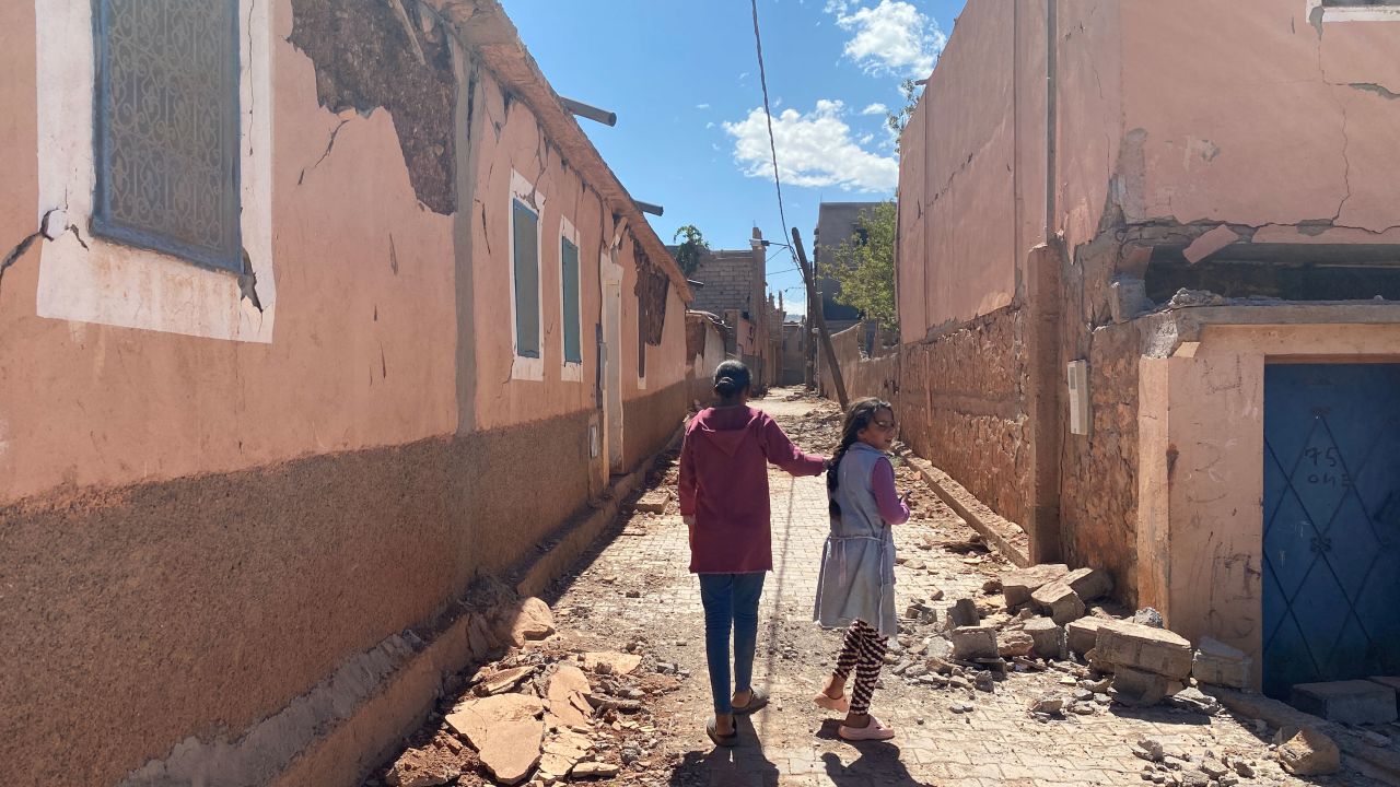 The village of Moulay Brahim near the town of Asni has been almost completely destroyed, with the vast majority of homes uninhabitable.