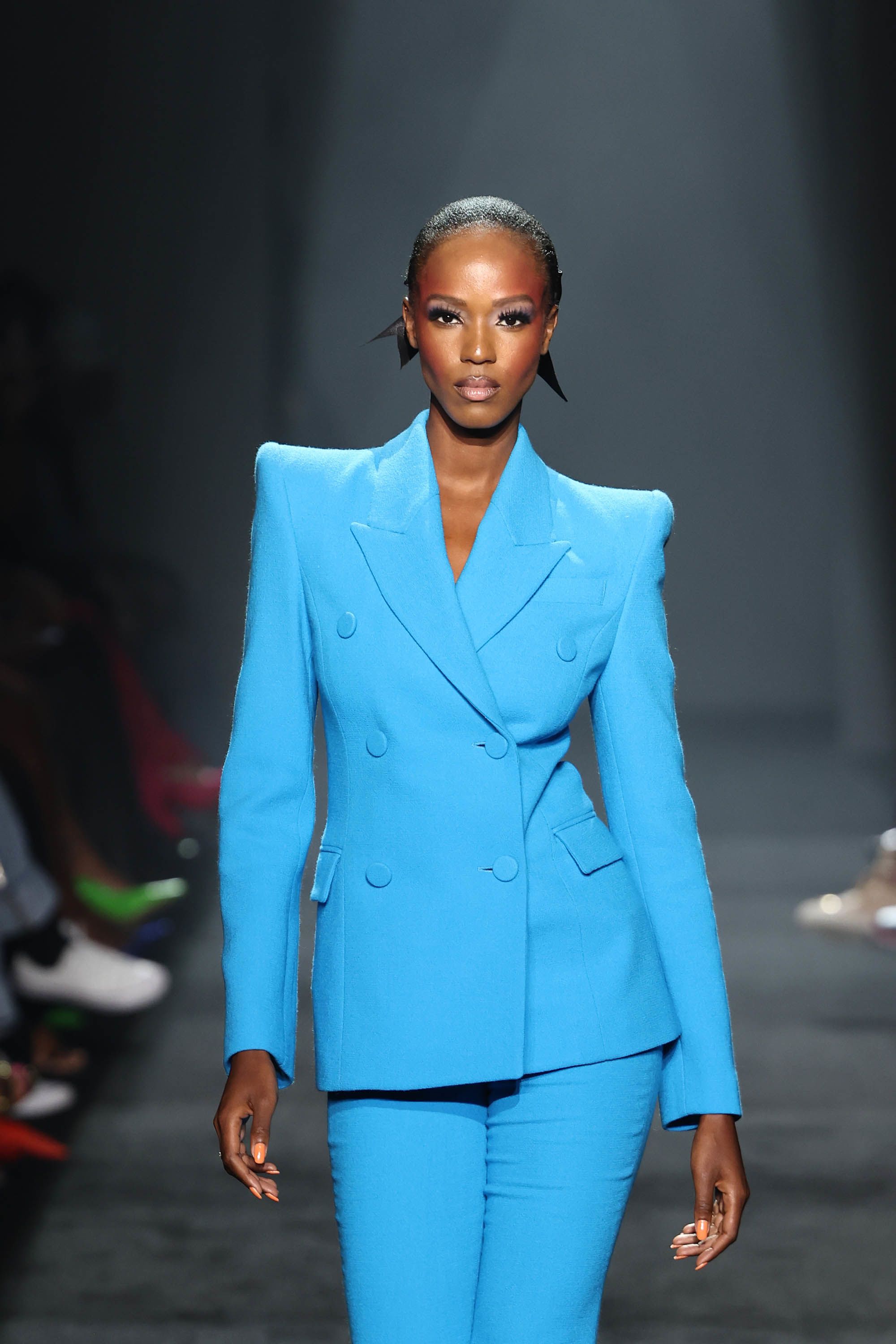 NEW YORK, NEW YORK - SEPTEMBER 10: A model walks the runway at the Sergio Hudson fashion show during New York Fashion Week - September 2023: The Shows at Gallery at Spring Studios on September 10, 2023 in New York City. (Photo by Arturo Holmes/for NYFW: The Shows)