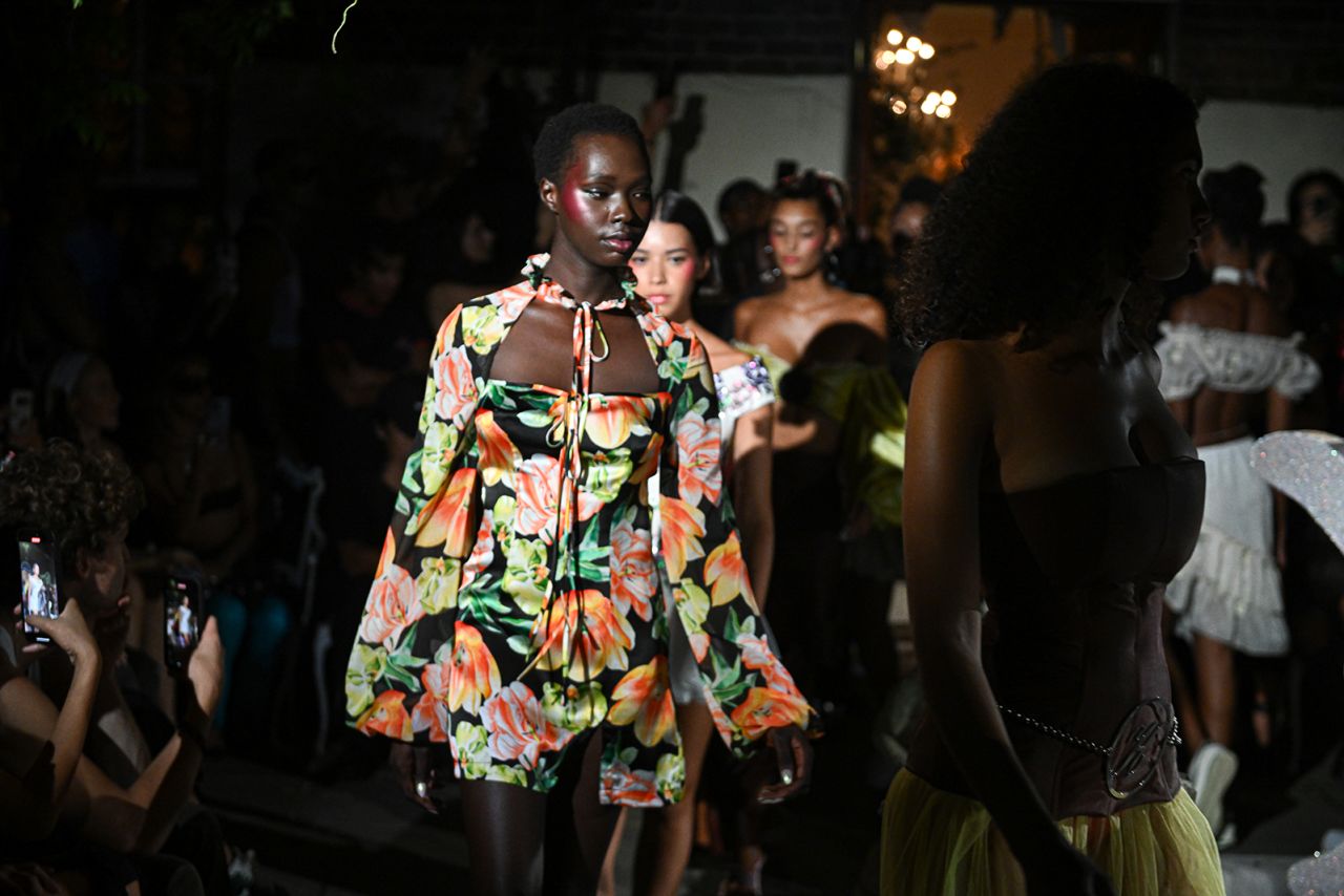 Models walk the runway at the Kim Shui fashion show during New York Fashion Week - September 2023: The Shows at Barbetta Restaurant on September 09, 2023 in New York City.