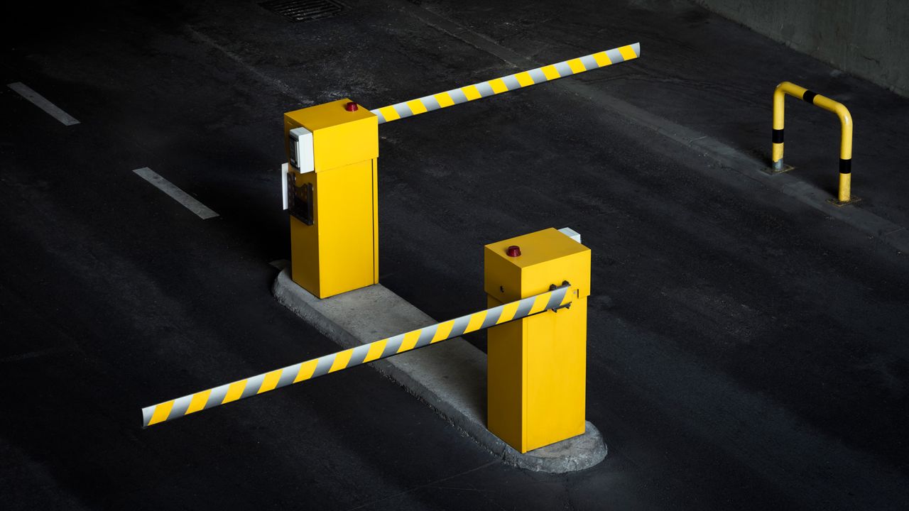 Boom barriers in car park