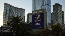 The Park MGM hotel and casino in Las Vegas, Nevada, US, on Friday, July 28, 2023. MGM Resorts International is scheduled to release earnings figures on August 2. Photographer: Bridget Bennett/Bloomberg