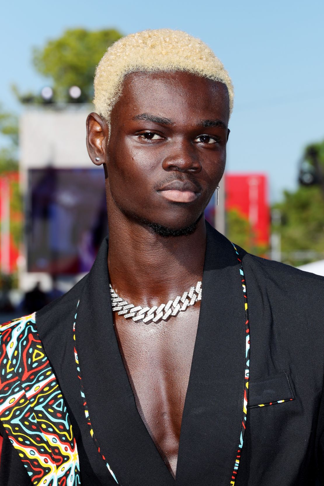 VENICE, ITALY - SEPTEMBER 06: Moustapha Fall attends a red carpet for the movie "Io Capitano" at the 80th Venice International Film Festival on September 06, 2023 in Venice, Italy. (Photo by Pascal Le Segretain/Getty Images)