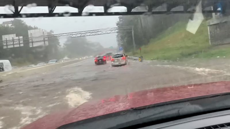 Flash flooding in Massachusetts town leaves residents trapped, submerged vehicles as more rain expected across swaths of southeast New England | CNN