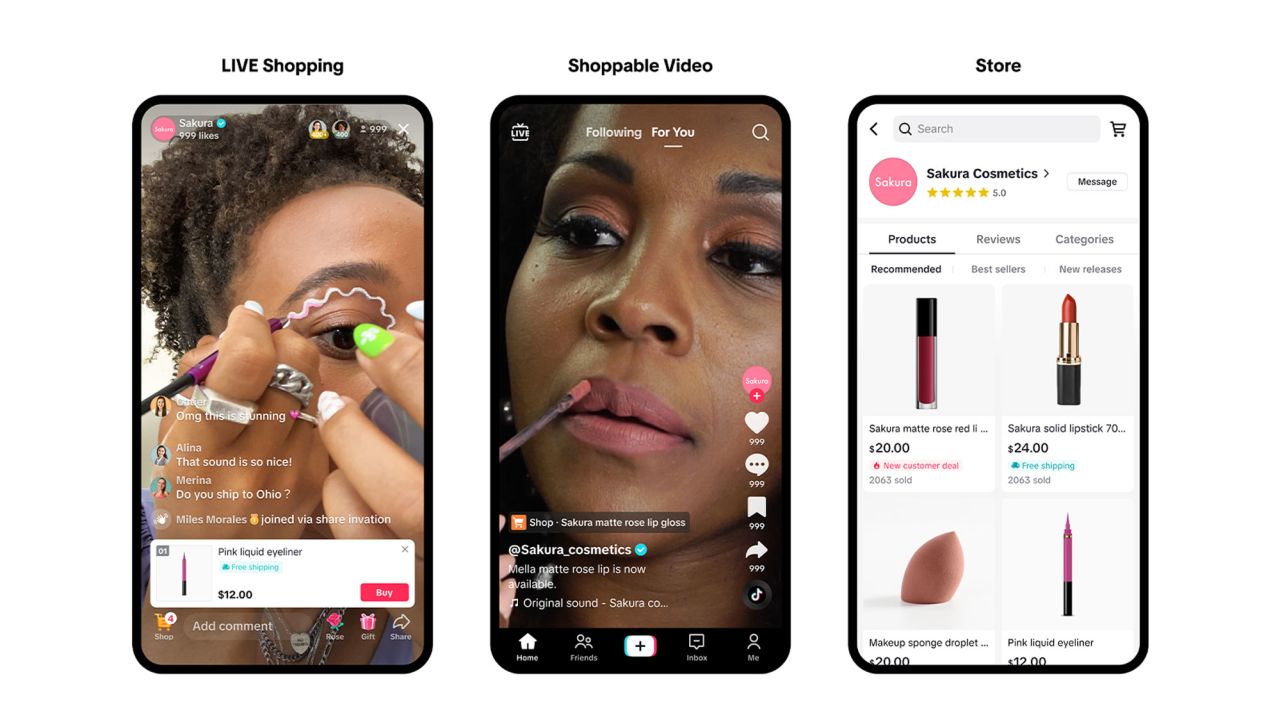 TikTok Shop features unveiled by the company on Tuesday.