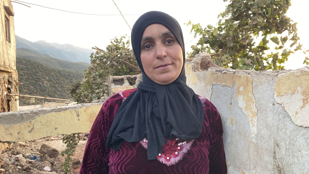 Fatema Acherhri lost her two daughters, Rajaa and Sanaa, in the earthquake that struck the Atlas Mountains in Morocco on September 8, 2023.