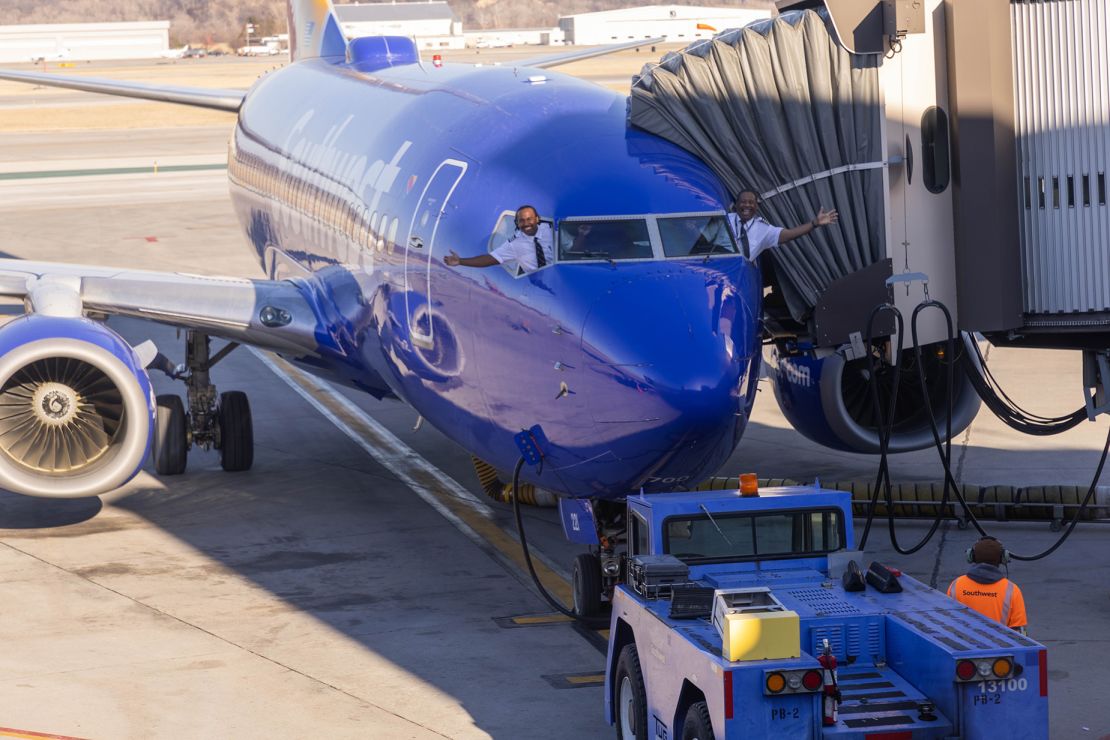 Here's Captian Ruben Flowers and First Officer Ruben Flowers leaning out of the airplane.