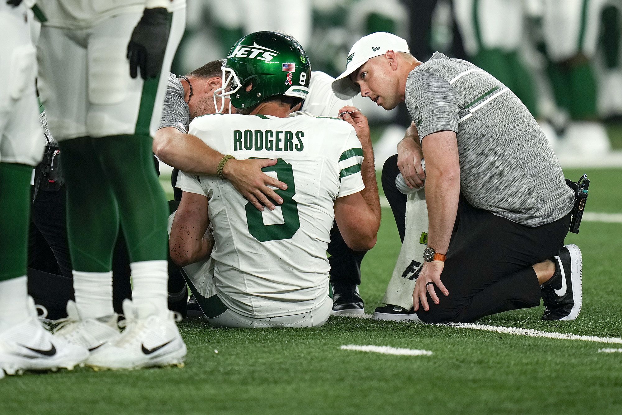 Cincinnati Bengals kicker Evan McPherson (2) runs off the field after an  NFL football game against the New York Jets, Sunday, Oct. 31, 2021, in East  Rutherford, N.J. (AP Photo/Adam Hunger Stock