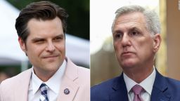 From left, Matt Gaetz and Kevin McCarthy.