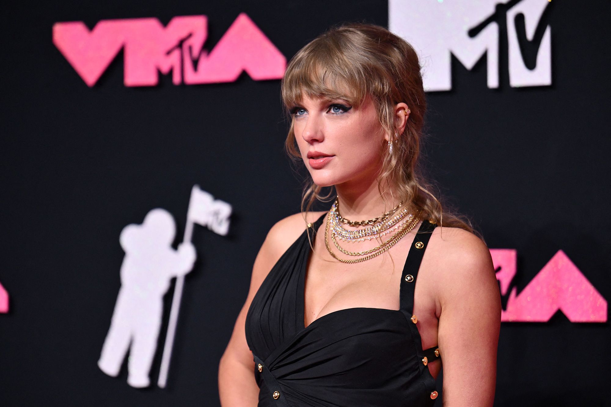 Taylor Swift Wears Denim Minidress to 2023 MTV VMAs After-Party