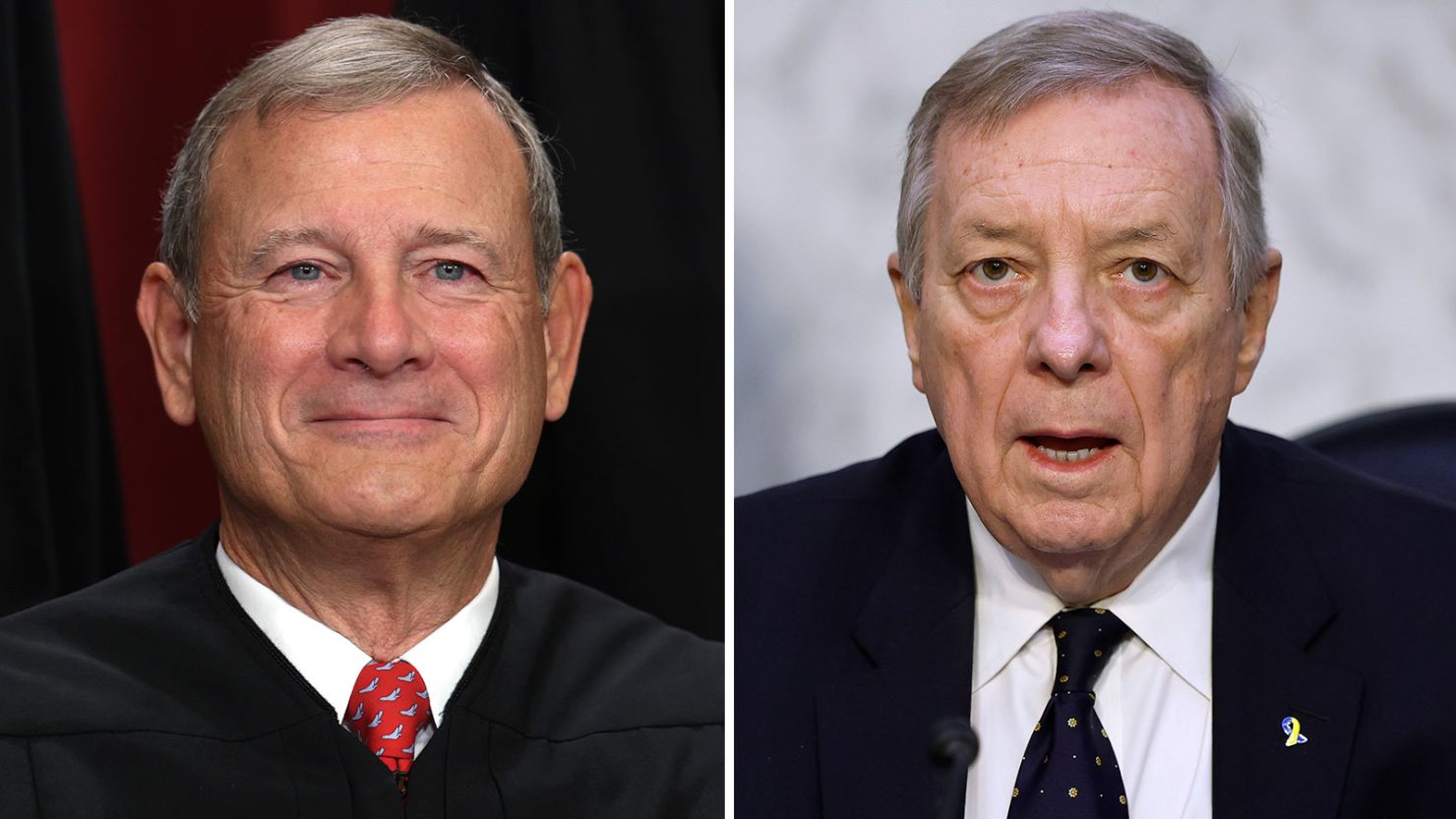 Chief Justice John Roberts and Sen. Dick Durbin.