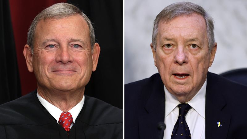 NextImg:Durbin makes in-person pitch to John Roberts for Supreme Court ethics code | CNN Politics