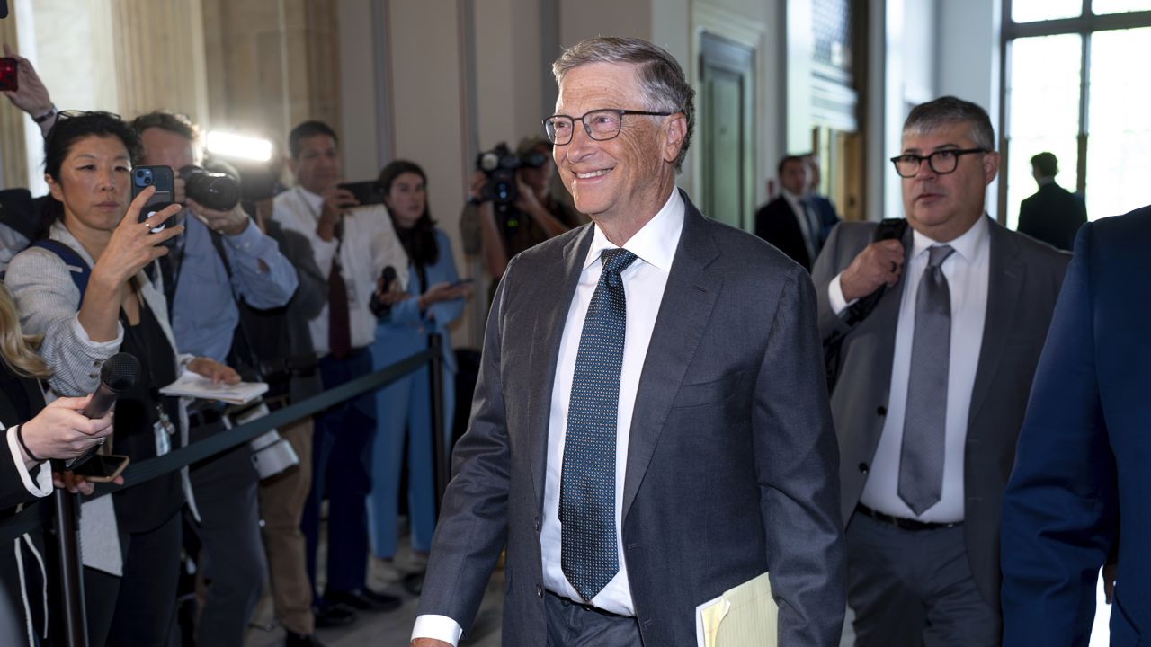 Microsoft founder Bill Gates arrives on Capitol Hill as Senate Majority Leader Chuck Schumer, D, N.Y., convenes a closed-door gathering of leading tech CEOs to discuss the priorities and risks of artificial intelligence and how it should be regulated, in Washington, Wednesday, Sept. 13, 2023. 