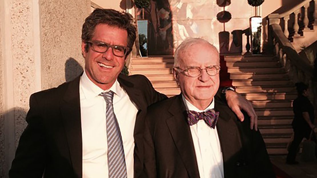 Stephen Grynberg is pictured with his late father, Jack.