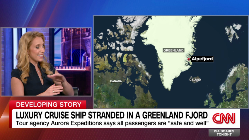 cruise ship grounded in greenland today