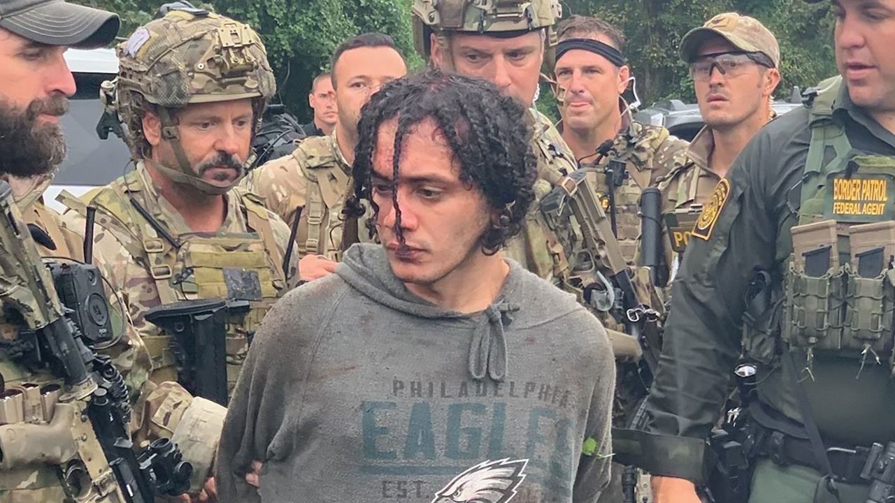 Escaped inmate Danilo Cavalcante is shown after being captured on Wednesday