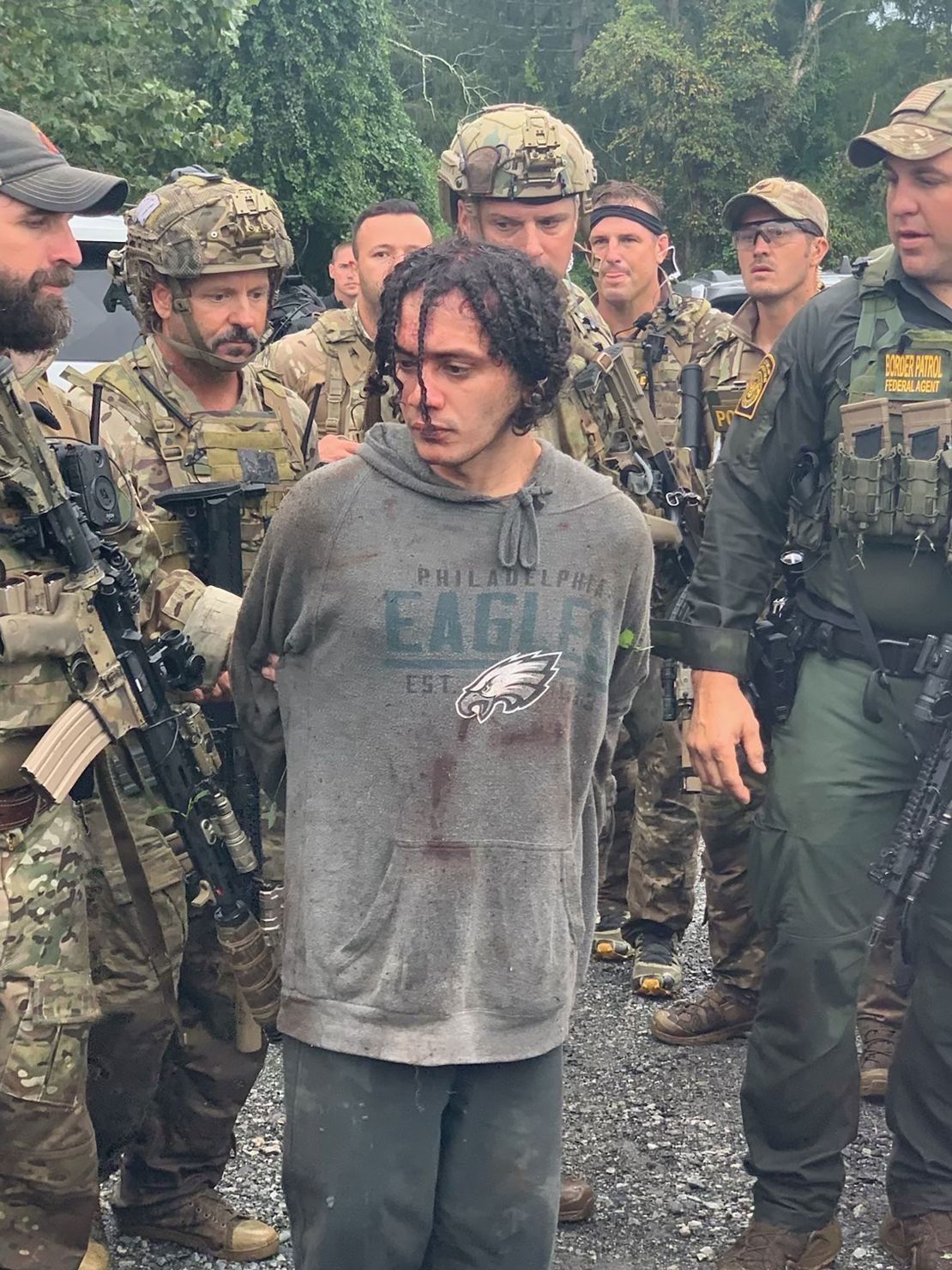 Escaped inmate Danilo Cavalcante is shown after being captured on Wednesday