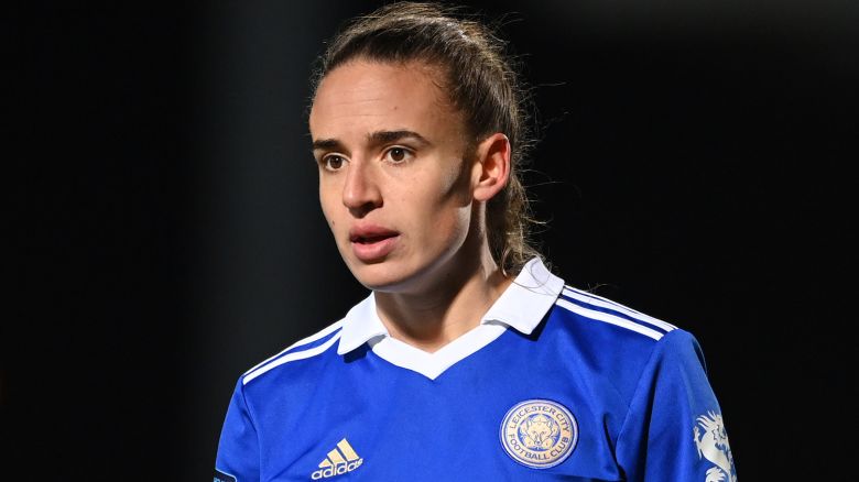 BURTON-UPON-TRENT, ENGLAND - JANUARY 29: Ashleigh Plumptre of Leicester looks on during the Vitality Women's FA Cup Fourth Round match between Leicester City and Reading Wo at Pirelli Stadium on January 29, 2023 in Burton-upon-Trent, England. (Photo by Michael Regan/Getty Images)