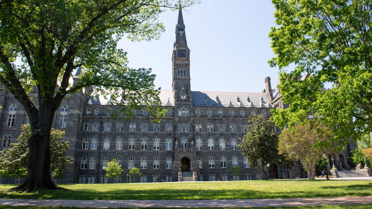 The campus of Georgetown University in Washington, DC, is seen in May 2020.
