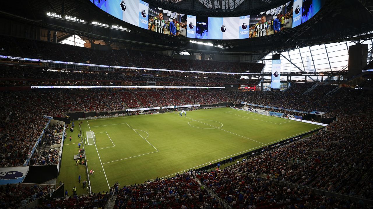 ATLANTA, GEORGIA - JULY 26: A general view of the game between Chelsea FC and Newcastle United at Mercedes-Benz Stadium on July 26, 2023 in Atlanta, Georgia. (Photo by Alex Slitz/Getty Images for Premier League)