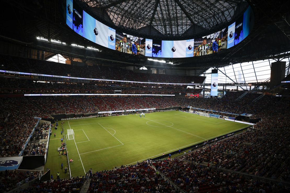ATLANTA, GEORGIA - JULY 26: A general view of the game between Chelsea FC and Newcastle United at Mercedes-Benz Stadium on July 26, 2023 in Atlanta, Georgia. (Photo by Alex Slitz/Getty Images for Premier League)